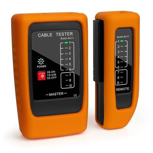 Hiija Netzwerkkabel-Tester RJ11 RJ45 & ISDN mit PoE bis 300 m – Kabeltester für LAN & Patchkabel CAT6/7/8 mit Fehlerdiagnose, Kurzschlussprüfung, Schutzgehäuse & Überlastschutz