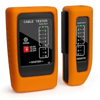 Network Cable Tester and Ethernet Tester with POE Detection, 300m Remote RJ45 Tester for Cat5/Cat6 Cable, Automatically Checks Continuity, Open, Short, Crossover (Battery Not Included)