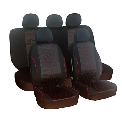 Chemu Fundas para Asientos de Coche Polyster Front & Rear Seat Chair Protector Accesorio para Juke Micra Navara D40 Qashqai J10 J11 Terrano 2 x de Trail T31 T32 306 307 308 508 4007 508 SW