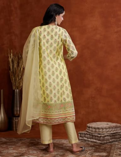 Image of Amazon Brand - Myx Women's Kurta Pant Set with Dupatta| Salwar Suit (Available in Plus Sizes)
