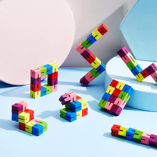 Wooden Fidget Toy Twist Block Cubes Puzzle Fidget Sensory Toys For Teens Party Favors For Boys And Girls (6 Pieces) #TOP4