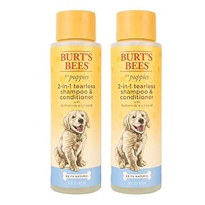 Burts Bees for Dogs 2 in 1 Dog Shampoo Conditioner Puppy Supplies Dog Grooming Supplies Tearless Dog Shampoo Brush Dog Wash Pet Shampoo for Dogs Dog Conditioner