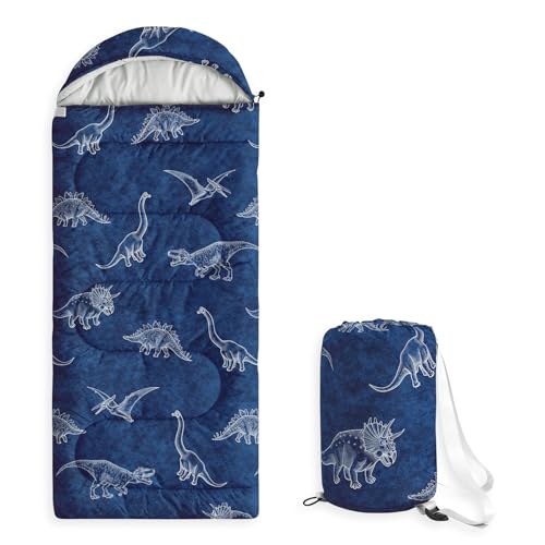 Wake In Cloud - Bolsa de Dormir para Niños, Mochilera Ligera Compacta para Camping en Clima Templado, con Diseño de Dinosaurios miniatura 1