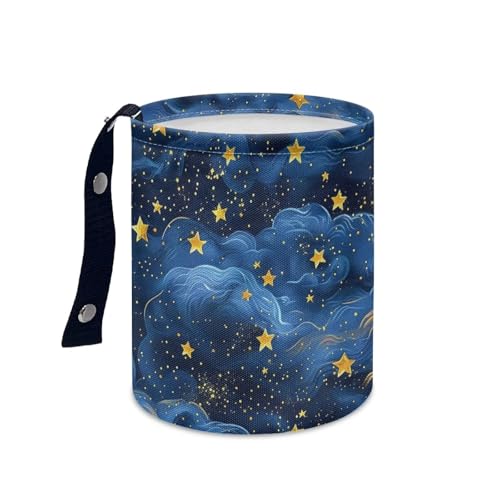 Image of Blue Star Car Carbage Bag Hanging Cute Car Trash Bag with Leak Proof Inside Liner and Hanging Strap Road Trip Must Haves for Kids