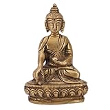 GURU SHOP Buddha Statue aus Messing Bhumisparsa Mudra 8 cm - Modell 13