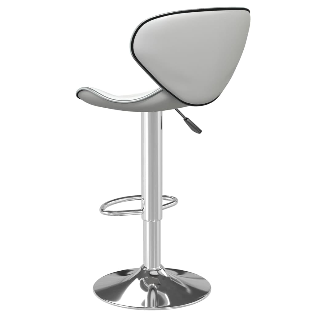 Taboret barowy biała sztuczna skóra z podnóżkiem, obrotowy i z regulacją wysokości, stal chromowana, 45,5 x 45 x 80 – 101 cm, idealny do kuchni, jadalni, baru, baru, baru, baru, salonu