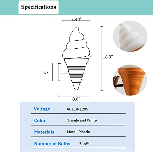 Aeyee Cute Ice Cream Cones Wall Sconce thumb #6
