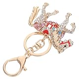 [SAFIGLE] 年干支馬キーホルダー 魅力的なラインストーン装飾 バッグチャーム 車用キーリング おしゃれで多用途なパースペンダント 幸運と成