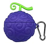 ZOSTLAND Devil Cartoon Wireless Earphone Case,Keychain Thick Soft Portable Ring Silicone Shockproof Protective Cover Box Compatible with Apple AirPods3 Charge (Purple Fruit,Airpods 3)