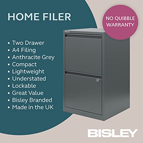 Bisley Filing Cabinet, Metal, Anthracite Grey, One Size, FFPFA2 - 6