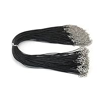 100 stuks waxkoord met sluiting, 45,7 cm lengte DIY gekleurde gewaxte ketting koord, 1,5 mm sieraden hanger maken gewaxt armband koord (roze