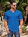 COOFANDY Muscle Tees for Men Summer Casual V Neck T Shirts Bodybuilding Fashion Hipster Shirt with Pocket Blue