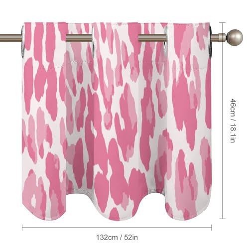 Cortinas de cocina para sala de estar con estampado de guepardo y leopardo rosa 6