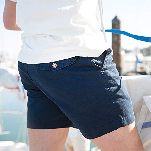 Chubbies Men’s Shorts Short 5.5 Inch Inseam, Cotton Stretch Casual Chino, Medium Navy