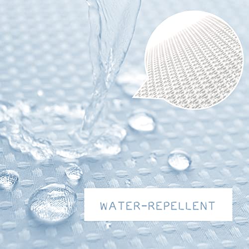 Boho Shower Curtain Shower Curtains Set Liner With Hooks Waffle Fabric Shower Curtain Farmhouse Modern Nordic Bohemian Chic Tassel For Bathroom Hotel, Water Repellent 72X72 Inch, Light Blue #TOP4