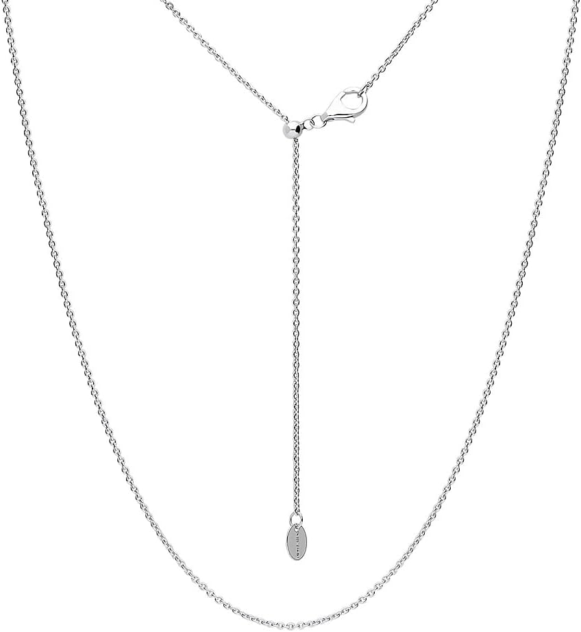 BERRICLE Sterling Silver Adjustable Slider Rolo Chain Necklace for Women, 1-2 Piece Set - Gold Flashed, Rhodium Plated