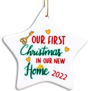 Heart’s Sign Ceramic New Home Ornament 2022 – Christmas Housewarming Gifts | Xmas 1st House Ornament 2022 | New Home…