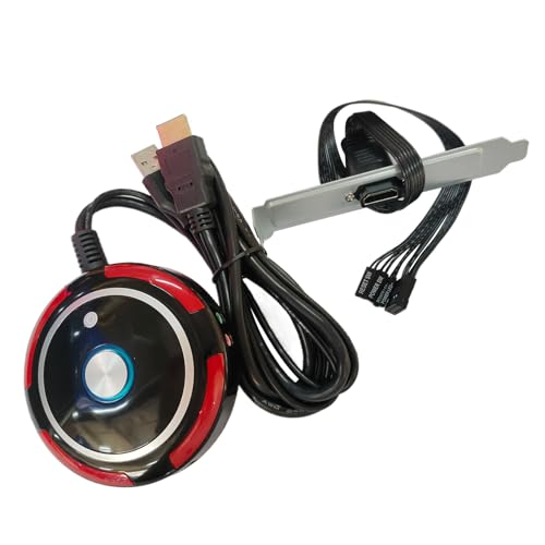 omiinitio Práctico interruptor de alimentación de ordenador de escritorio con USB e interfaces de sonido para cibercafés y uso doméstico