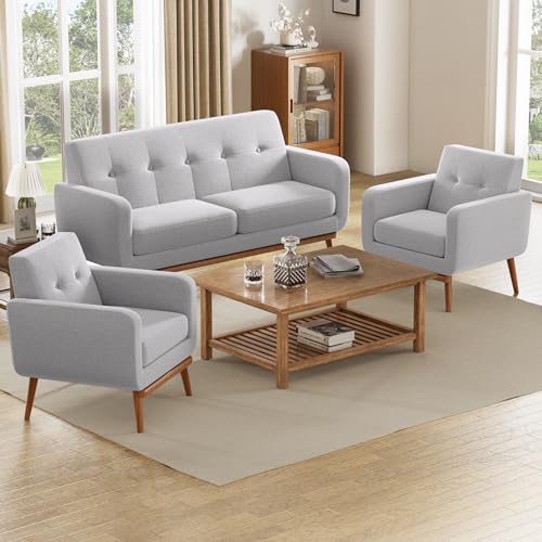Sillón Acento Tapizado Gris Claro miniatura 6