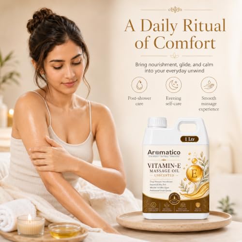 Image of AROMATICO Vitamin E Massage Oil 30,000 IU | Vitamin E Oil for Skin 1 Ltr
