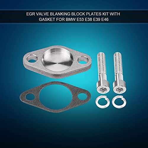 Placa Ciega EGR Juego de 2 Placas con Junta Incluida Kit de Bloqueo para Válvula EGR para Reparación de Coches Diésel E53 E38 E39 E46 X5 Evitar Acumulación de Carbono en
