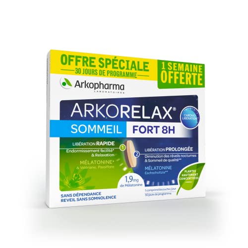 Arkorelax® Sommeil Fort 8 heures XL - Permet de retrouver un sommeil de qualité, sans dépendance - 30 comprimés