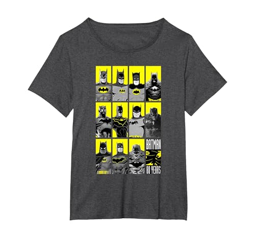 Batman 80 Years Batmen T-Shirt, Women's Plus, Dark Heather Grey, 1X