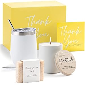 Boxzie Thank You Gifts for Women, Appreciation Gift Box Set, Gratitude Candle Basket – Thoughtful Boxes for Employee, Boss, Coworker, Hostess, Secretary, Teacher, Female Friend