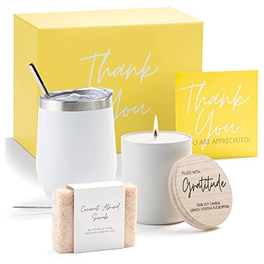 Boxzie Thank You Gifts - Appreciation Gratitude Candle Tumbler & Soap - Unique Thank You Box Basket Gift Set Ideas for Women Coworker Friends Female Employee Secretary Hostess Teacher Boss