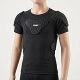 DGXINJUN Youth Padded Shirt Boys Football Rib Protector for Kids Girls Softball Baseball Padded Compression Shirt Sport Shirt Chest Sternum Protective Heart Guard Shirt