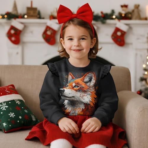 Sweatshirt for Toddler Girls Size 1-8 Ruffle Long Sleeve Pullover Sweatshirts for Kids Crewneck Sweatshirt3