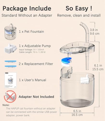 Image of iPettie Neverland Cat Water Fountain with LED Light, 67oz /2.0L, Ultra Quiet Drinking Waterer, Automatic Filtered Water Dispenser, Water Purifier for Pets, (Transparent)