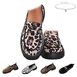 Mocassins orthopédiques confortables pour femme : ces mocassins à plateforme pour femme ont un talon épais pour fournir un soutien au talon, le design à bout rond offre à vos pieds un ajustement parfait, une semelle à crampons absorbant les chocs et une semelle rembourrée offrent à vos pieds un confort à chaque pas, la doublure douce et respirante vous permet de marcher ou de rester debout pendant une longue période sans vous sentir douloureux