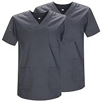MISEMIYA - Packung 2 STK. - SANITÄRE CASACA Unisex SANITÄRE Uniformen SANITÄRE UNIFORM MEDIZINISCHE UNIFORM - Ref. 817 * 2 - Large, Grau 21