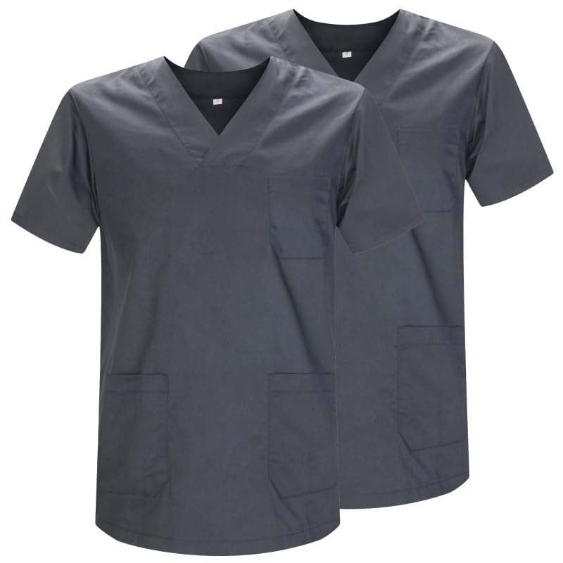 MISEMIYA - Pack 2 Pcs - Casaca Sanitario Unisex Uniformes Sanitarios Uniforme Sanitario Uniforme MEDICOS - Ref.817 * 2 - XS, Gris 21
