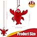 Tigeen 12 Pcs Crawfish Mardi Gras Beads Necklace Mardi Gras Party Favors Beaded Necklace Red Lobster Decorations Carnival Crawfish Party Favor (5.51 x 4.33 Inch,Short Plush)