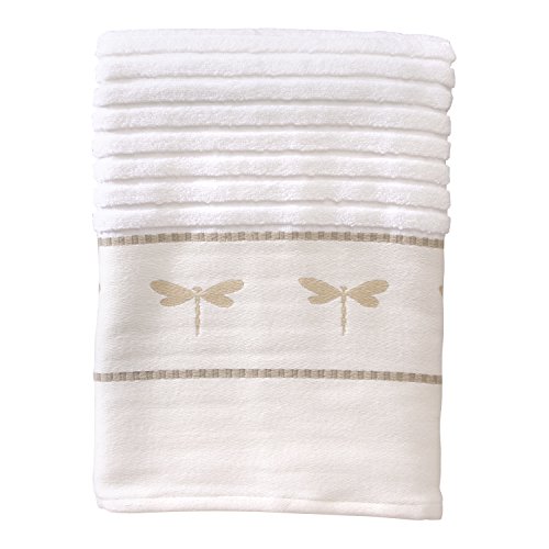Creative Bath Products Dragonfly Collection, Bath Towel, Beige/White