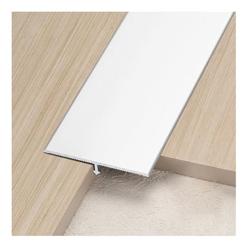 Aluminum T-Molding Floor Transition Strip for Laminate, Wood, & Carpet to Tile - Aerospace Aluminum Oxidation, Waterproof & Easy Clean, for Doorways & Uneven Floors(White,0.8in)