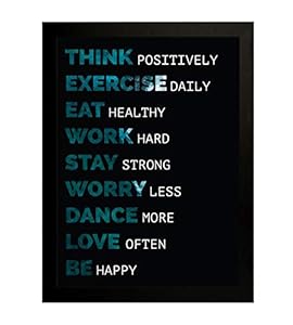 Interio Crafts Motivational Quote Wall Hanging Poster with Frame and Glass in Front(Frame Size :13