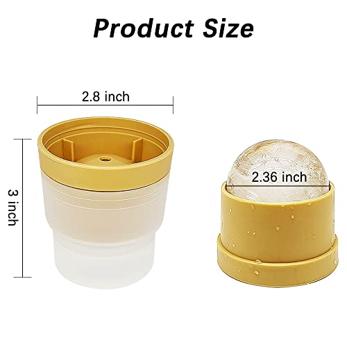 Sphere Ice Cube Molds,2.5 Inch Slow Melting Large Silicone Ice Ball Maker Mold Cooling Cocktails, Whiskey, Tea, Coffee,Reusable,Set Of 4 #TOP3