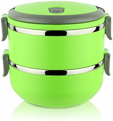 lzzfw Lunch Box Stainless Steel Multi-Layer Portable Portable Sealed Anti-Overflow Food Box Lunch Box, 15 * 15Cm