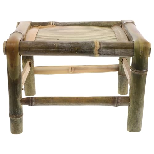 Tabouret en bambou d'artisanat traditionnel avec siege compact robuste