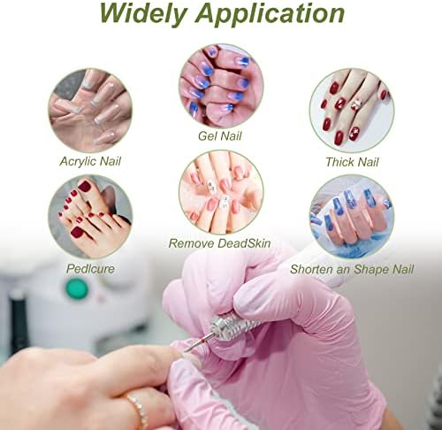 PAIRIER 8pcs Ceramic Nail Drill Bits Sets Efile Cuticle Nail Bits 3/32" Professional Electric Diamond Tungsten Carbide Nail Drill Bits Kit for Manicure Pedicure Home Use Great Gift (White)