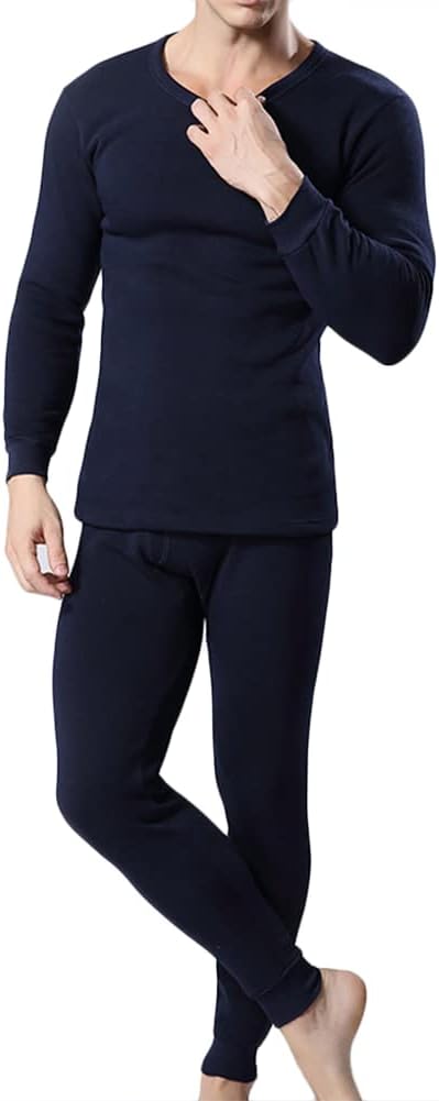 HSQSMWJ Men's Thermal Underwear Set Long Johns Lined Base Layer Top Bottom for Cold Winter Hunting Gear Sport M-4XL