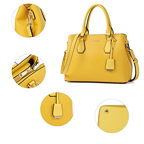 Bostanten Women Leather Handbag Designer Top Handle Satchel Shoulder Tote Bags Crossbody Purses Yellow #TOP3