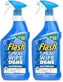 Flash Spray.Wipe.Done. Bathroom Antibac Cleaning Spray White Blossom 800ML, Sparkling Clean In A Flash (Pack of 2)