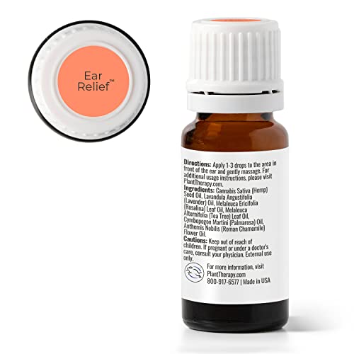 Plant Therapy KidSafe Ear Relief Essential Oil Ear Drops Blend Pre-Diluted 10 mL (1/3 oz) 100% Pure, Kid Safe, Natural Eardrops, for Children & Adults, Therapeutic Grade