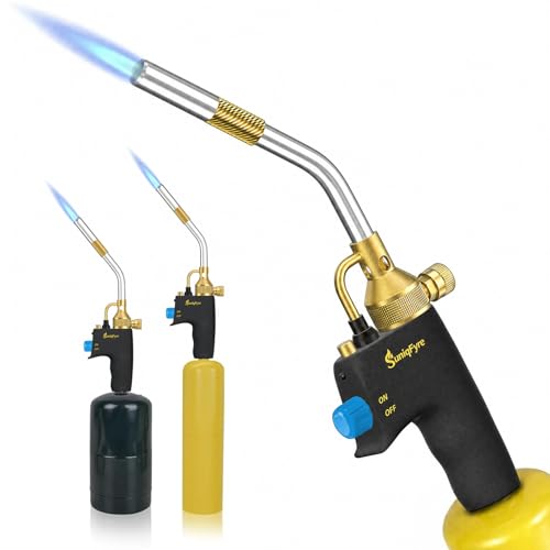 High-Intensity Propane Torch Head, Upgraded 10,000 BTU Trigger Start Gas Torch with Flame Lock&Built-in Pressure Valve, 360° All-Angle Burn CGA600 Plumbing Torch for Soldering, CSA Certified by SuniqFyre - Used condition - US$29.44