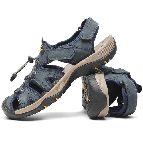 Miniatura 7 de Flarut Sandalias Deportivas Hombres Verano Exterior Senderismo Zapatos Trekking Casual Zapatos De Montaña Cuero Sandalias De Playa