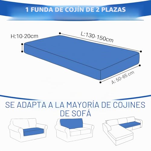 Miniatura 3 de Ystyle Funda Asiento Sofa, Funda Cojin Sofa Ajustable, Impermeable Funda Sofa Cojin Separado, Fundas De Cojín Elástico, Universal Fundas De Asientos Sofá 2 Asientos, Gris Claro